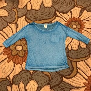 *SOLD* Distressed Blue T-Shirt- sz XS